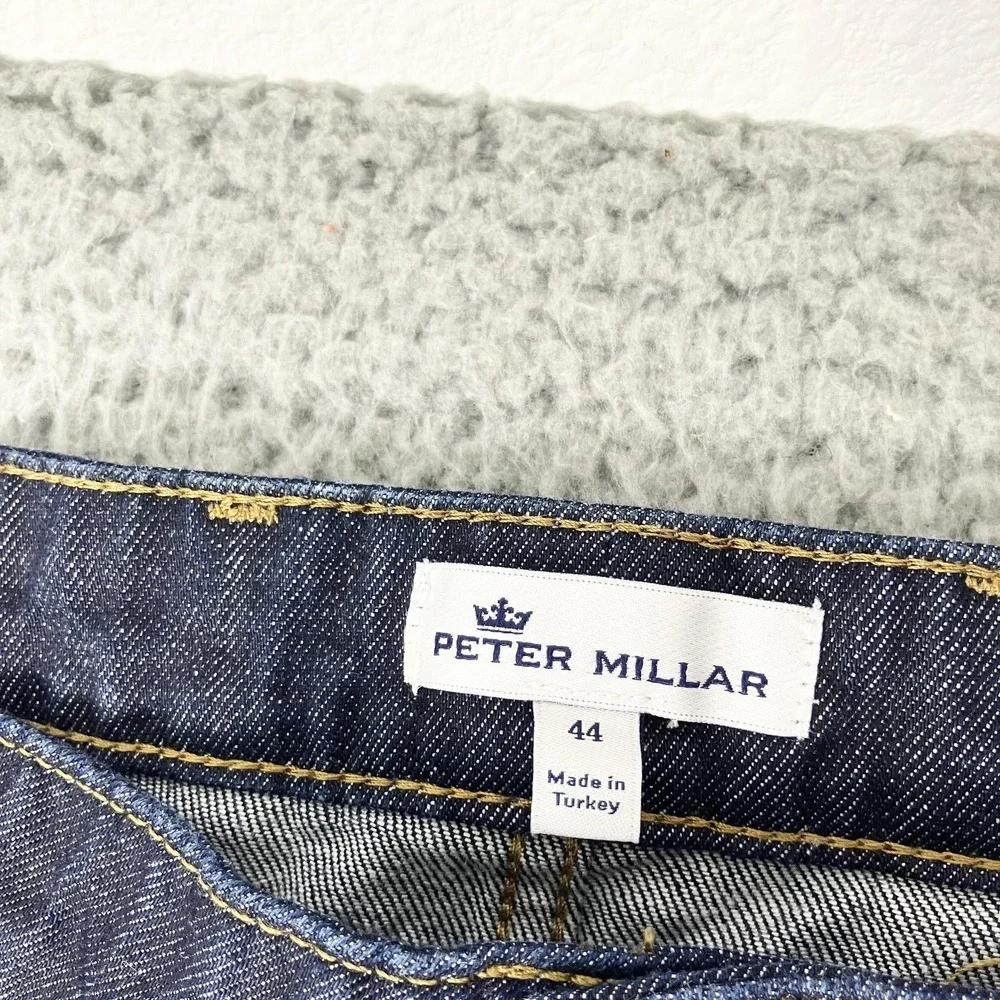 Peter Millar Jeans Mens 44x32 Blue Dark Wash Classic Straight Denim Pants Casual